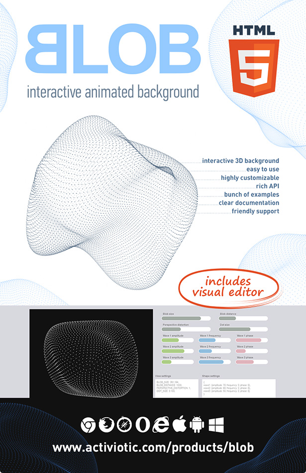 BLOB - Interactive Animated 3D Background - 4